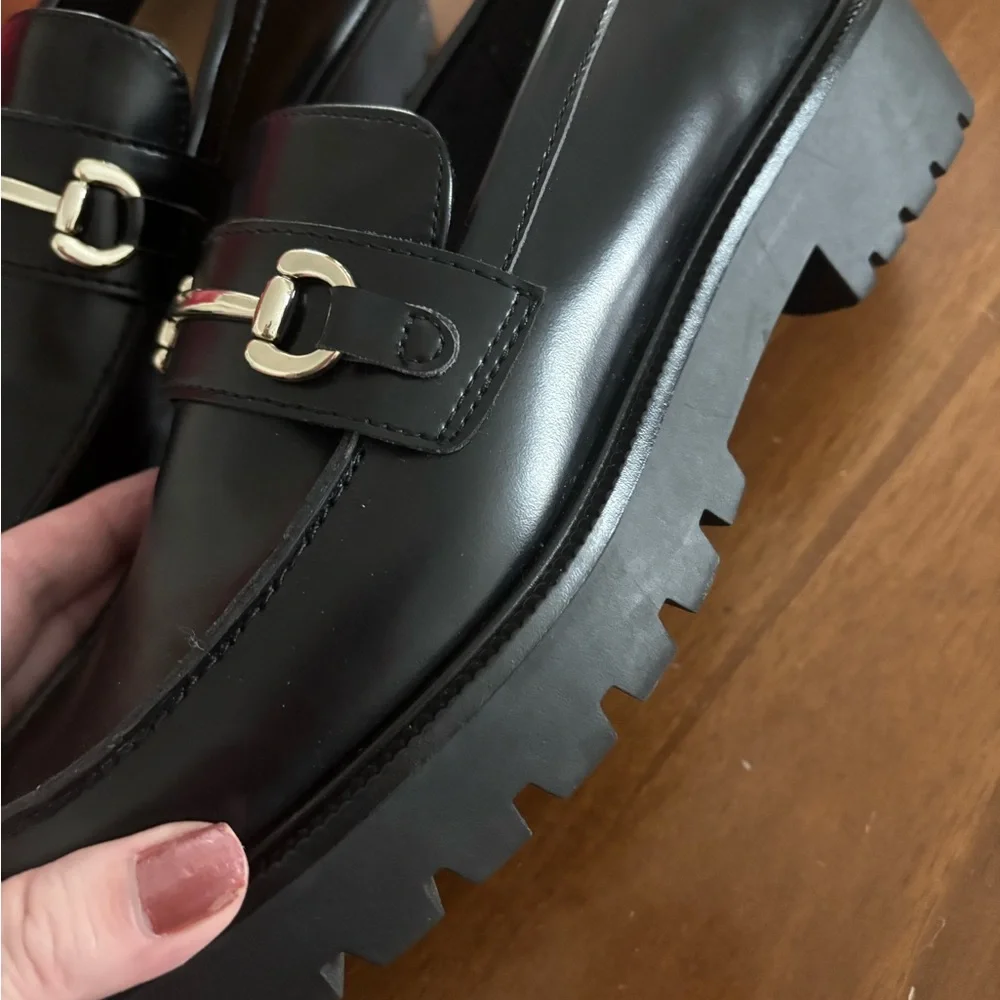 H&M Woman’s Black Platform Loafers with Buckle NWOT Final Sale